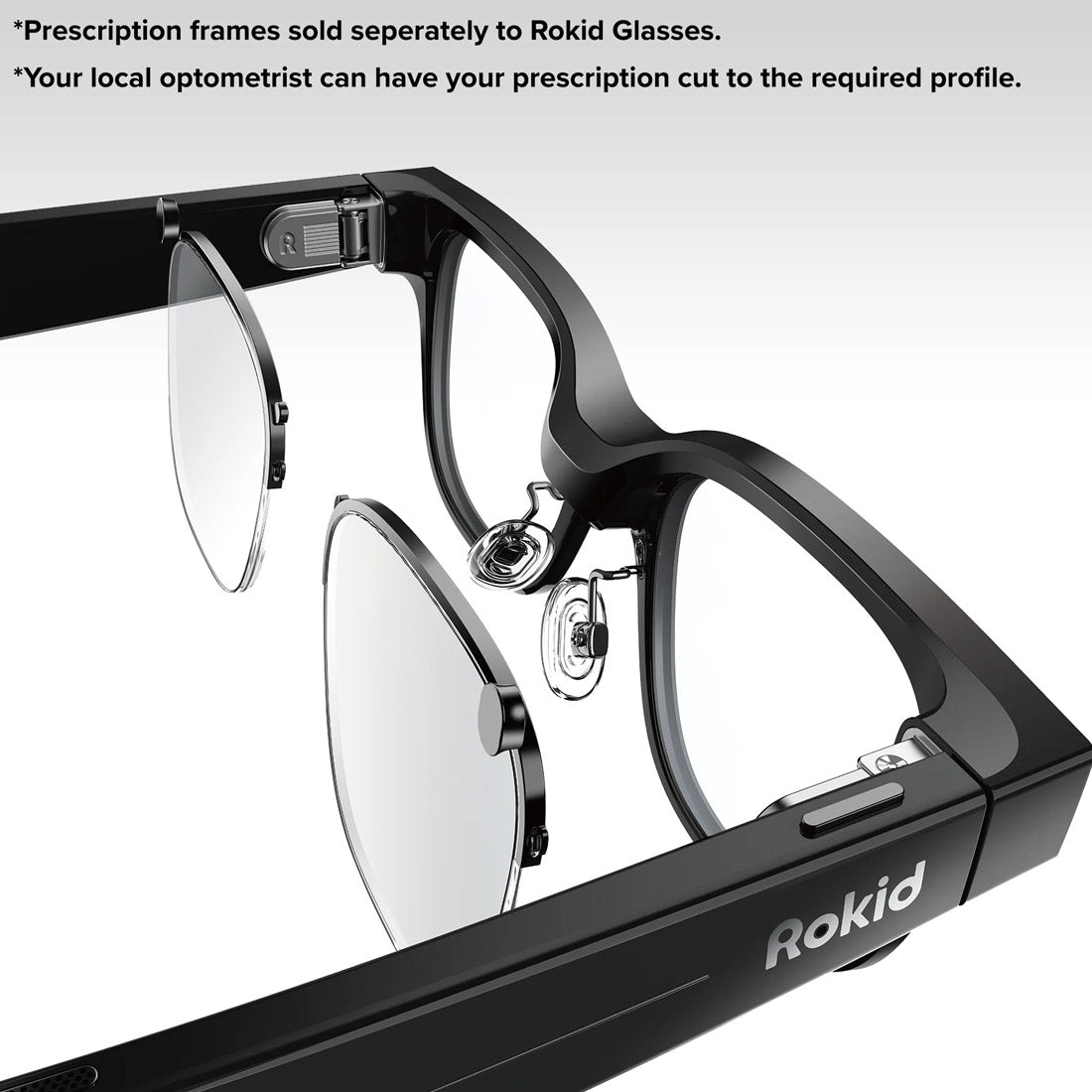 Rokid AI Smart Glasses w/ Power Capsule and Clip-on Sunglasses Special Bundle