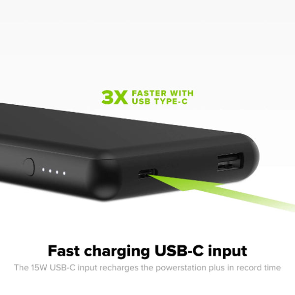 MOPHIE POWERSTATION XL 6000MAH EXTERNAL BATTERY W/USB-C CABLE - BLACK