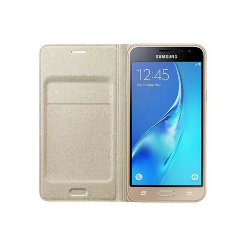 Genuine Samsung Galaxy J3 2016 Flip Wallet Cover Case w/ card slot EP-WJ320