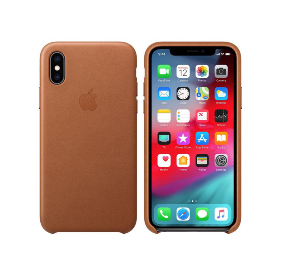 Original iPhone X/Xs  5.8" apple Leather Case - Natural leather Saddle Brown MQTA2FE