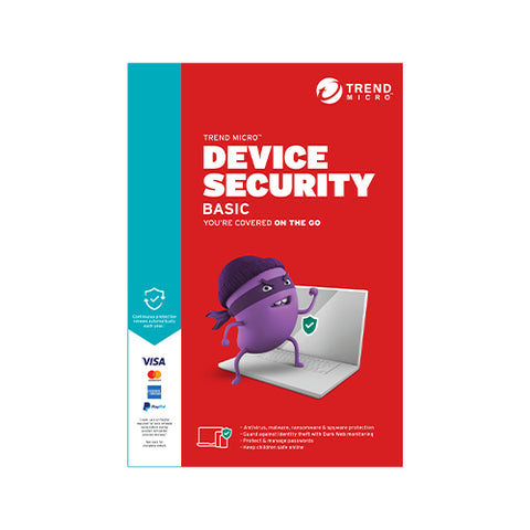 Trend Micro Device Security Basic All-in-one protection for PC, Mac, Android, iOS 12 Months