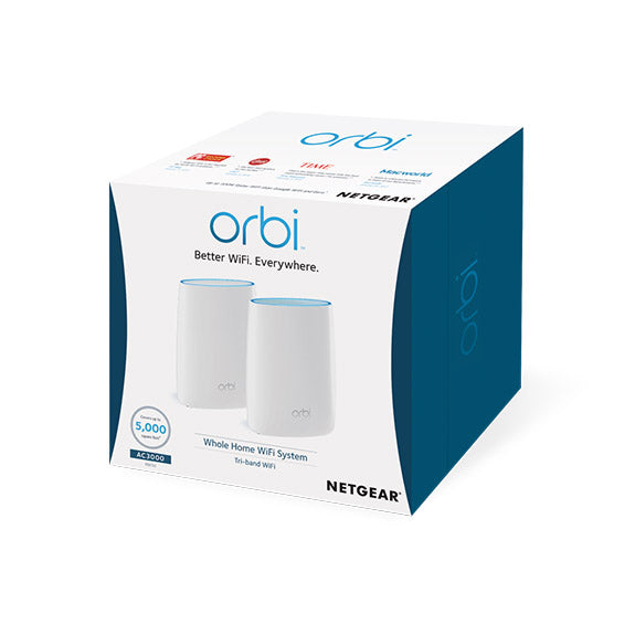 Netgear ORBI Hgh-Performance AC3000 TRI-Band 3000Mbs 350sqm coverage WiFi system