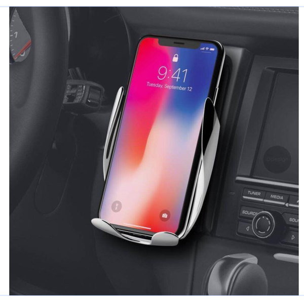 S5 Auto clamping wireless car charger vehicle holder mount