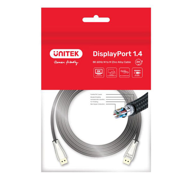 Unitek 8K DisplayPort 1.4 Zinc-alloy Cable