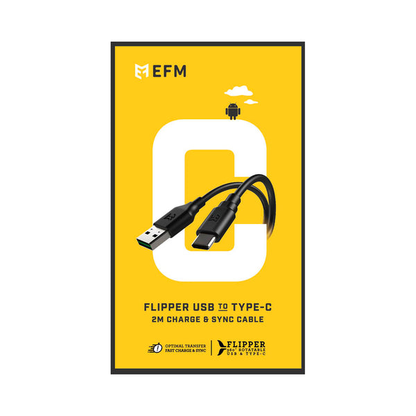 EFM Flipper Type C Cable 2M Black-Black / Black