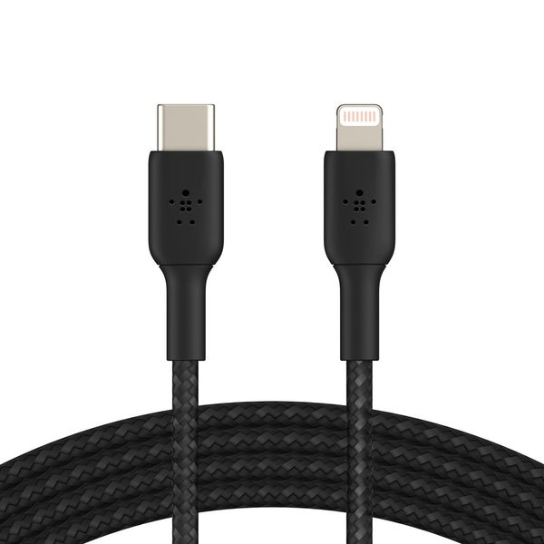 Belkin BoostCharge USB-C to Lightning Braided Cable For Apple devices - Black -Black