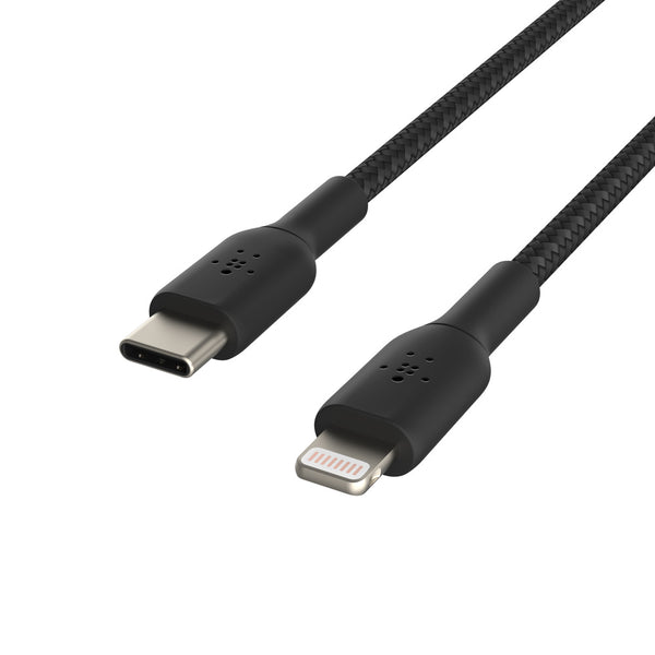 Belkin BoostCharge USB-C to Lightning Braided Cable For Apple devices - Black -Black