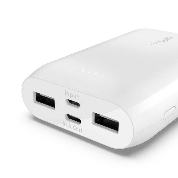 Belkin BoostCharge Power Bank 10K Universally compatible - White-White