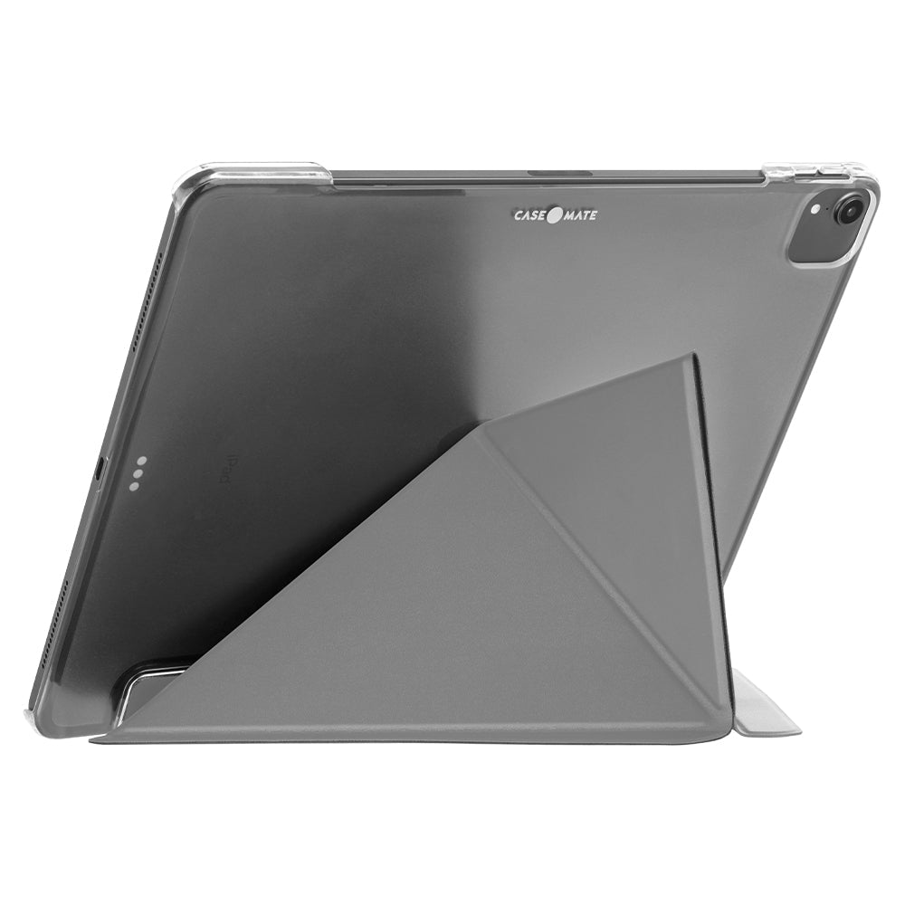 Case-Mate Multi Stand Folio Case For iPad 10.2" (7th/8th/9th gen) - Light Grey-Clear / Grey