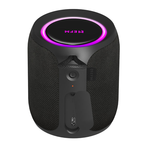 EFM Austin Mini Bluetooth Speaker with LED Colour Glow-Charcoal Black