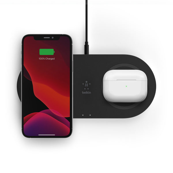 Belkin BOOST CHARGE Dual 15W Wireless Charging Pad Universally compatible - Black-Black