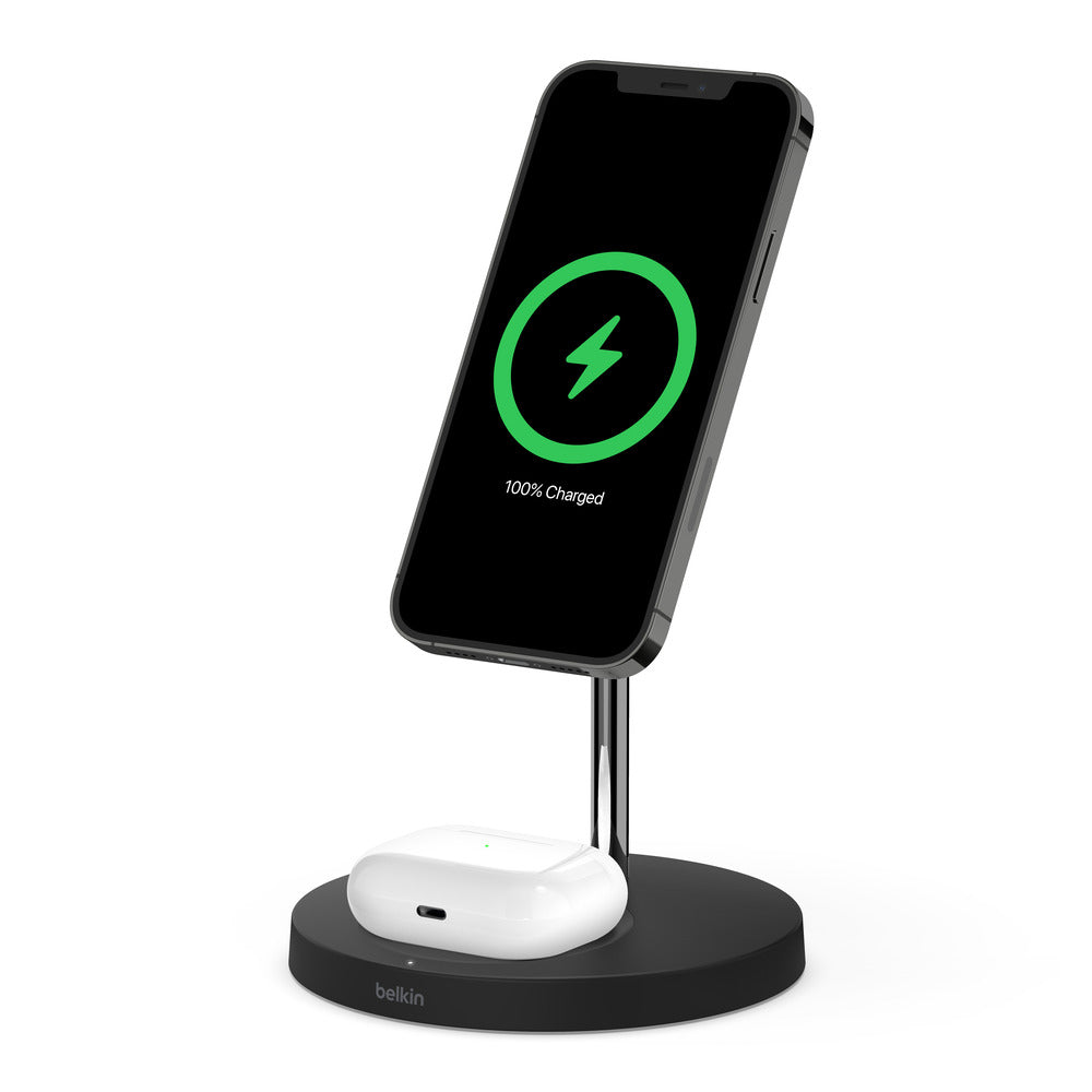 Belkin BOOSTCHARGE PRO 2-in-1 Wireless Charger Stand With MagSafe 15W-Black OR White