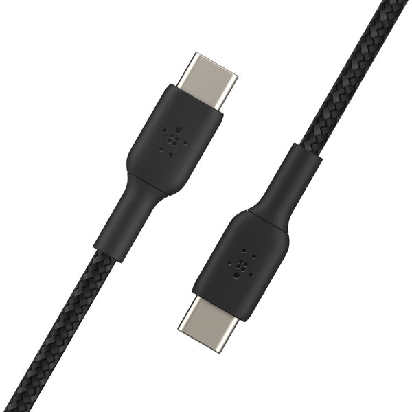 Belkin BoostCharge USB-C to USB-C Braided 1M Cable  Universally compatible - Black-Black