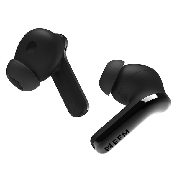 EFM TWS Seattle Hybrid ANC Earbuds With Wireless Charging & IP65 Rating-Black