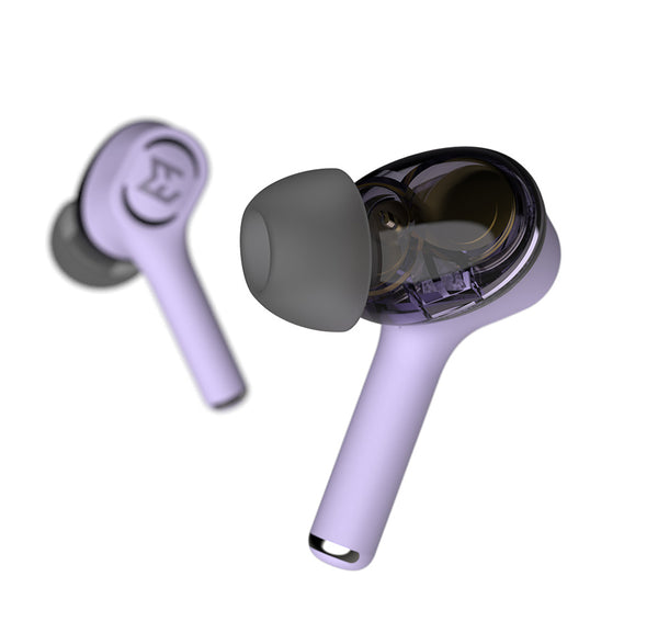EFM TWS Atlanta Earbuds With Dual Drivers and Wireless Charging-Purple