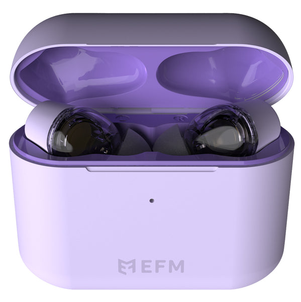 EFM TWS Atlanta Earbuds With Dual Drivers and Wireless Charging-Purple