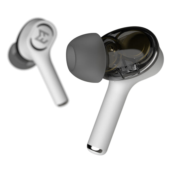 EFM TWS Atlanta Earbuds With Dual Drivers and Wireless Charging-White