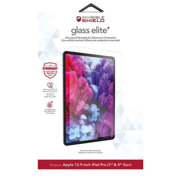 InvisibleShield Glass Elite Plus For iPad 12.9 Pro - Clear-Clear