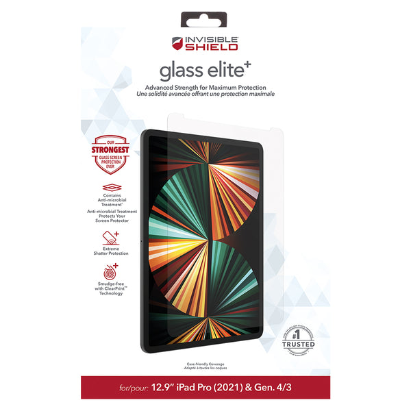 InvisibleShield Glass Elite Plus For iPad 12.9 Pro (2021) - Clear-Clear