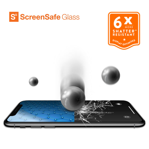 EFM ScreenSafe Glass Screen Armour with D3O  For iPhone 13/13 Pro (6.1")/iPhone 14 (6.1")-Black / Clear