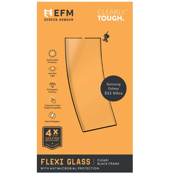 EFM FlexiGlass Screen Armour For Samsung Galaxy S22 Ultra (6.8)-Clear