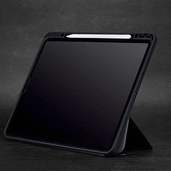 EFM Aspen Folio Case Armour with D3O & ELeather Suits iPad Pro 12.9 - Black-Black