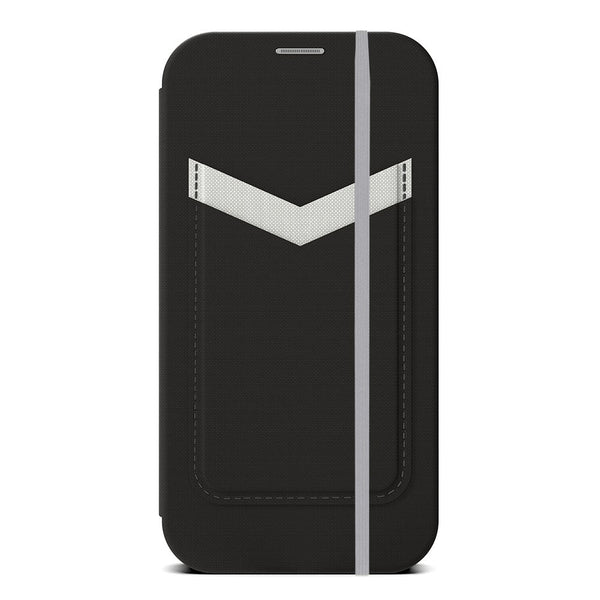 EFM Miami Leather Wallet Case Armour with D3O  For iPhone 13/12 mini (5.4") - Smoke Black-Black / Grey