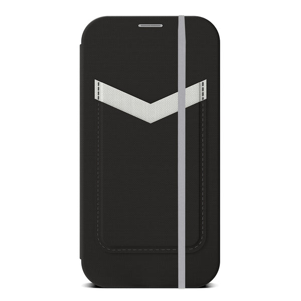 EFM Miami Leather Wallet Case Armour with D3O  For iPhone 13 mini (5.4") - Smoke Black-Black / Grey