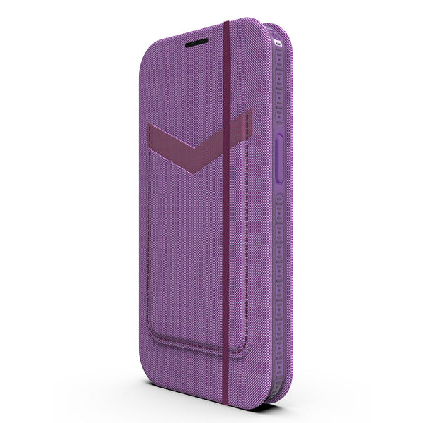 EFM Miami Leather Wallet Case Armour with D3O  For iPhone 13 Pro Max (6.7")-Violet