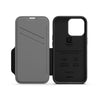 EFM Monaco Leather Wallet Case Armour with D3O 5G Signal Plus For iPhone 13 Pro Max (6.7") - Black/Space Grey-Black / Space Grey