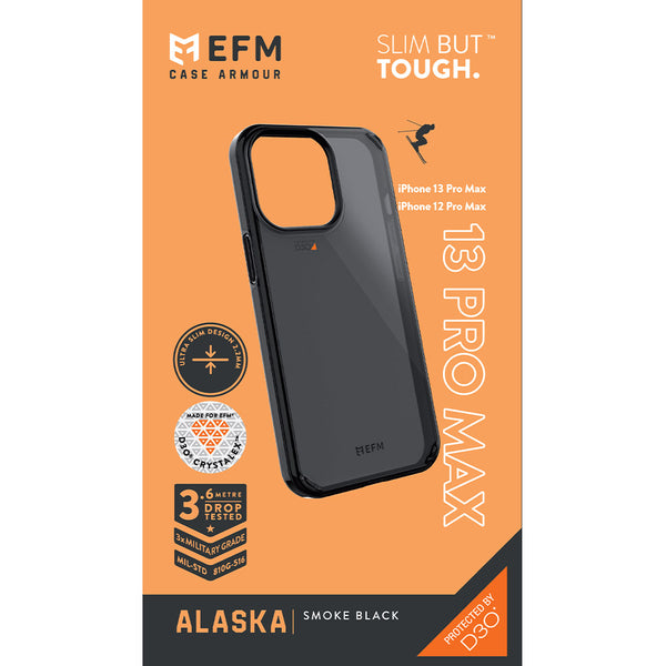EFM Alaska Case Armour with D3O Crystalex For iPhone 13 Pro Max (6.7") - Smoke Black-Black / Grey