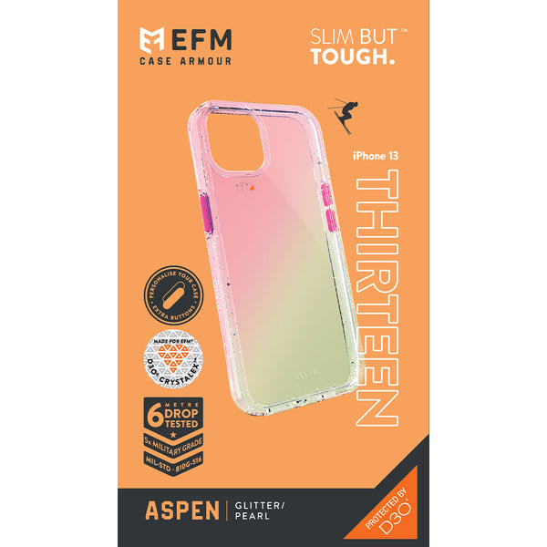 EFM Aspen Case Armour with D3O Crystalex For iPhone 13 (6.1") - Glitter/Pearl-Glitter Pearl