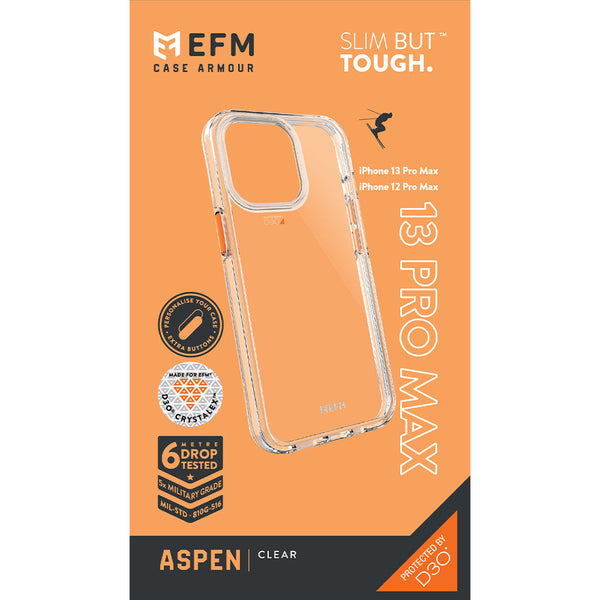 EFM Aspen Case Armour with D3O Crystalex For iPhone 13/12  Pro Max (6.7") - Clear-Clear