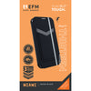 EFM Miami Leather Wallet Case Armour with D3O  For iPhone 13 (6.1") - Smoke Black-Black / Grey