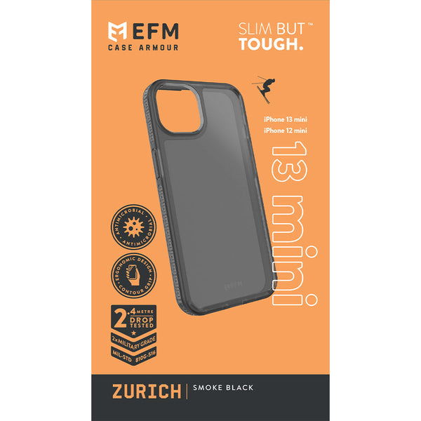 EFM Zurich  Case Armour For iPhone 13/12  mini (5.4") - Smoke Black-Black / Grey