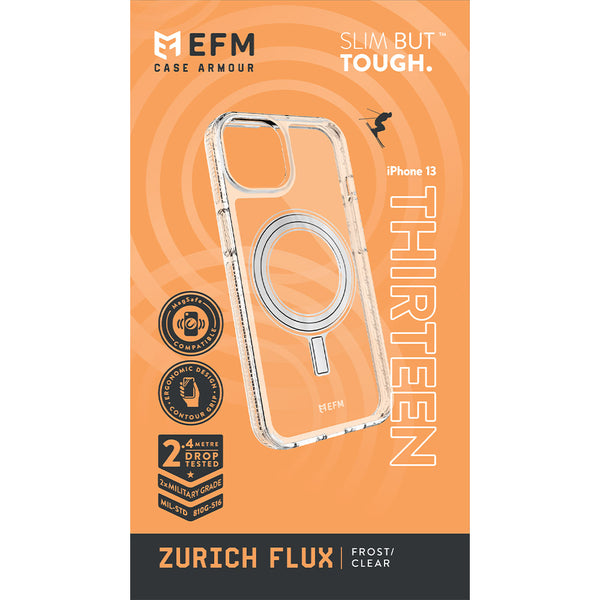 EFM Zurich Flux Case Armour Compatible with MagSafe For iPhone 13 (6.1") - Frost Clear-Clear