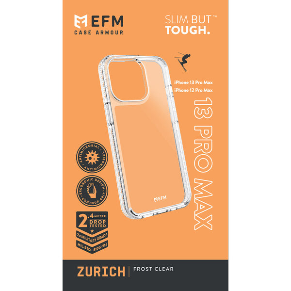 For iPhone 12/13 Pro Max (6.7")- EFM Zurich  Case Armour - Frost Clear-Clear