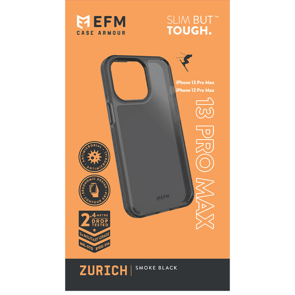 EFM Zurich  Case Armour For iPhone 13 Pro Max (6.7") - Smoke Black-Black / Grey