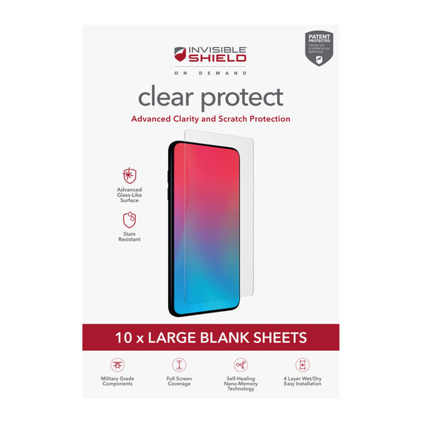 InvisibleShield ISOD-FM Clear Protect 4 Layer-Large-10PK-FG-Clear