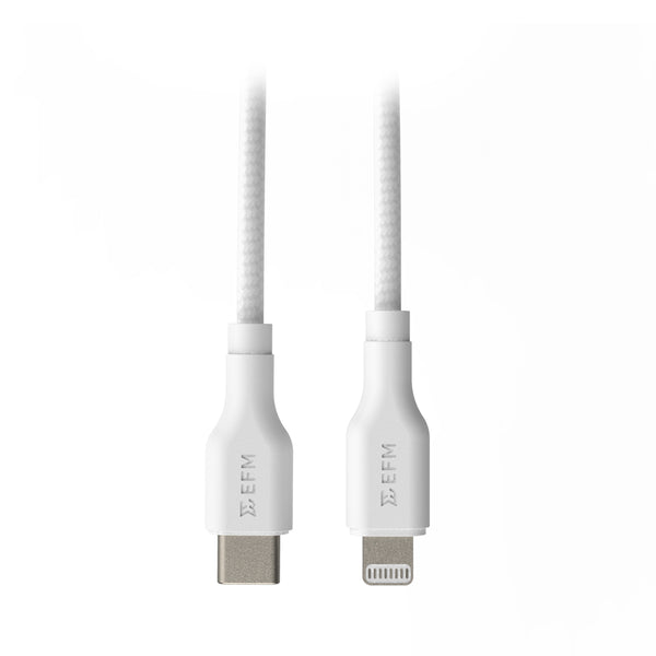 EFM Type-C to Lighting Braided Cable For Apple Devices - 3M Length-White