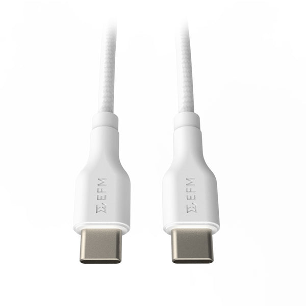 EFM Type-C to Type-C Braided Cable 2M Length -White