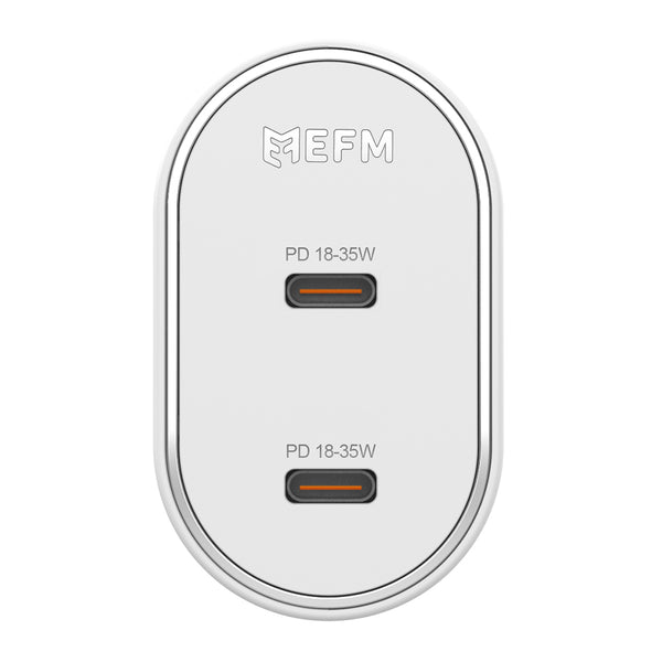 EFM 35W Dual Port Wall Charger With Power Delivery and PPS-White