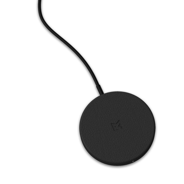 EFM FLUX ELeather Wireless Charging Pad With 20W Wall Charger and MagSage compatibility-Black