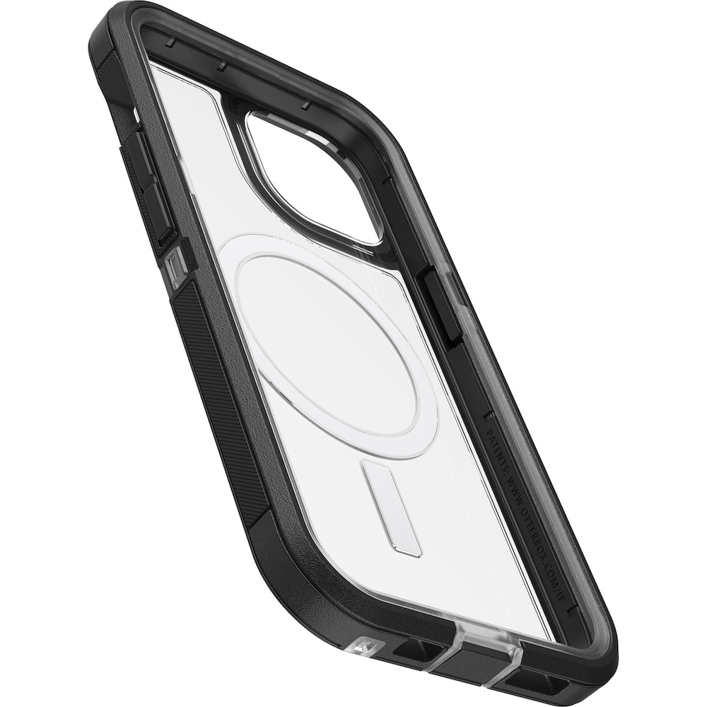For iPhone 13 /iPhone 14 (6.1")  Otterbox Defender XT Clear MagSafe Case - Black Crystal-Clear / Black