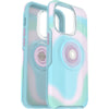 Otterbox Otter+Pop Symmetry Case For iPhone 14 Pro (6.1") - Glowing Aura-Aqua Blue / Light Teal
