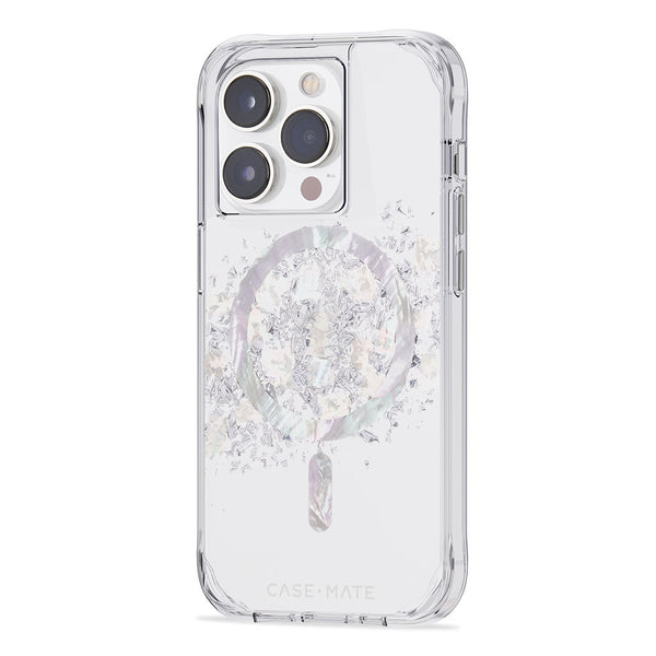 Case-Mate Karat Touch of Pearl Case For iPhone 14 Pro (6.1")-White / Black