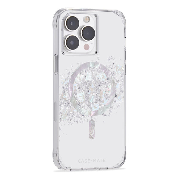 Case-Mate Karat Touch of Pearl Case For iPhone 14 Pro Max (6.7")-White / Black