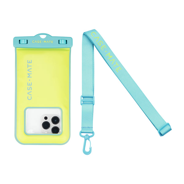 Case-Mate Waterproof Floating Pouch Universal - Lime/Blue-Clear