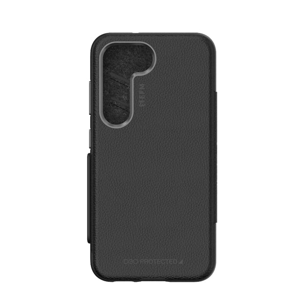 EFM Monaco Case Armour with ELeather and D3O 5G Signal Plus Technology For Samsung Galaxy S23 -  Black/Space Grey-Black / Space Grey