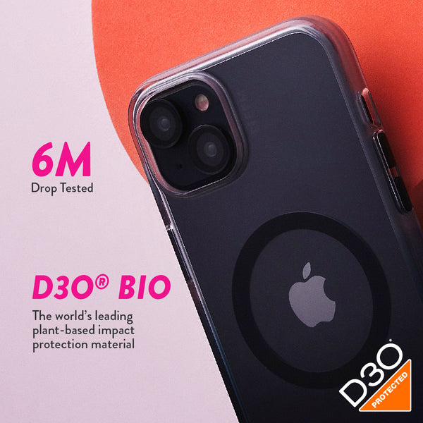 EFM Aspen Case Armour with D3O BIO For iPhone 15 Plus-Clear / Black